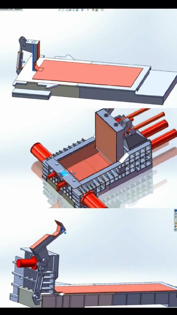 HUAXIN scrap metal baler 3D CAD design blueprint